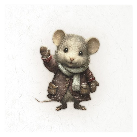 Reispapier-Set - Mäuse, Vintage-Stil, Winter - RSM211 - Itd Collection