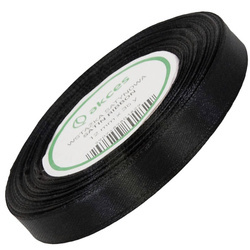 Satinband schwarz 12mm - 32mb