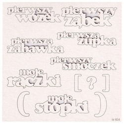 SCRAPINIEC Dekorpappe Die Cut Chipboard Dekoration Ornament, erste Schätze