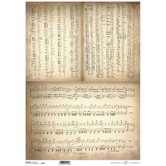 ITD Reispapier Decoupage Bastelpapier Serviettentechnik, D0157M Noten