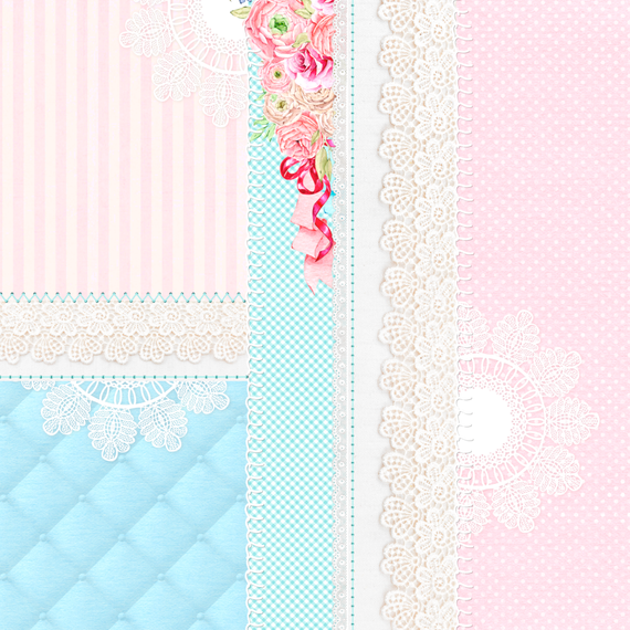 LEMONCRAFT 30x30cm doppelseitig Scrapbooking Papier 250g, Something Sweet 02