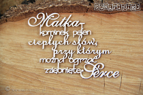 SCRAPINIEC Dekorpappe Die Cut Chipboard Dekoration Ornament, Mutter Matka