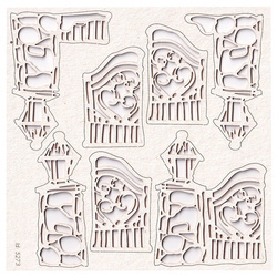 SCRAPINIEC Dekorpappe Die Cut Chipboard Dekoration Ornament, Pforte Gate 5273