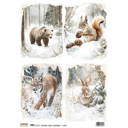 Reispapier Decoupage Bastelpapier A4 - Scraplove - Winter Pastel City 1 - Winterliche Pastellstadt 1