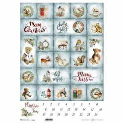 ITD Reispapier Decoupage Bastelpapier A3 Weihnachts-Elemente 0486L