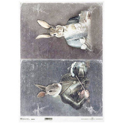 Reispapier für Decoupage A3 ITD-R659L Hase, Hasen