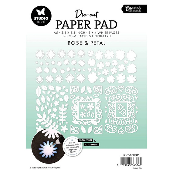 STUDIO LIGHT Scrapbooking-Papier Set A5 mit Elementen - Grunge