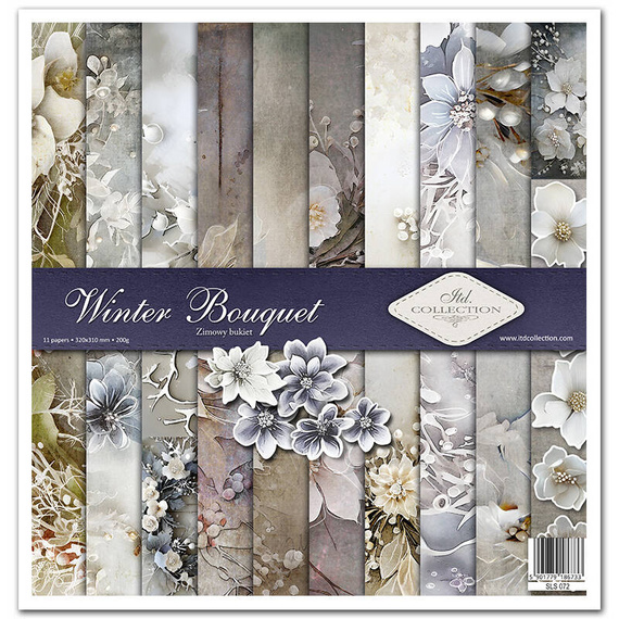 ITD 11Stk 30x30cm Scrapbooking Papier 200g 30x30 - Winter Bouquet