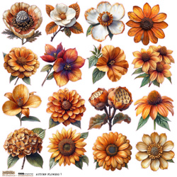 AUFKLEBER ScrapLove Dekor Stickers - Autumn Flowers 1 - Herbstblumen 1