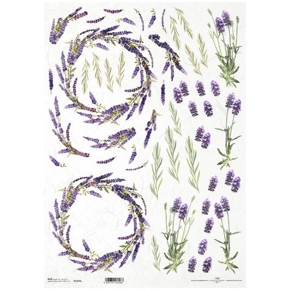 Reispapier für Decoupage A3 ITD-11074L Lavendel