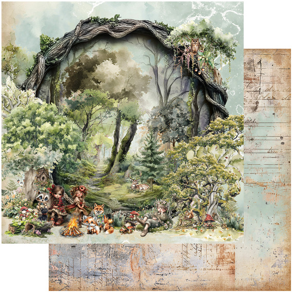 ALCHEMY OF ART 24Blatt 15x15cm doppelseitig Scrapbooking Papier, Friends of the Forest