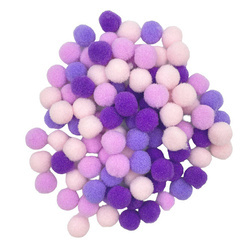 LOVEART POMPONS 120Stk./10mm Bommel Bastelmaterial Bälle zum Basteln, Mix violett