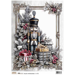 Reispapier A4 - ScrapLove - Black Nutracker Elements 3 - Schwarzer Nussknacker