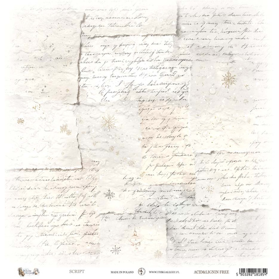 UHK 30x30cm doppelseitig Scrapbooking Basteln Papier - White Whispers - Script