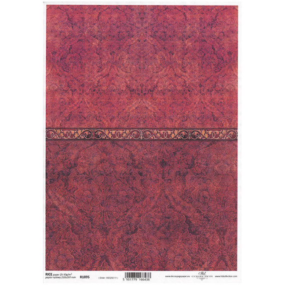 ITD Reispapier Decoupage Bastelpapier Serviettentechnik-R1895 Tapete, roter Hintergrund