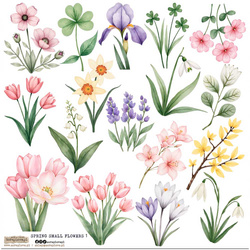 AUFKLEBER ScrapLove Dekor Stickers - Spring Small Flowers 1