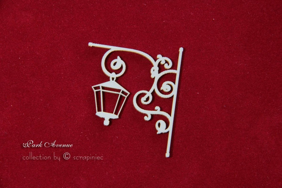 Dekorpappe Die Cut Chipboard Park Avenue Laterne 02 - 2850 SCRAPINIEC