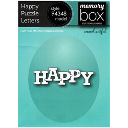 MEMORY BOX Stanzformen Set Stanzschablone Scrapbooking Die Cut, Happy Puzzle Letters