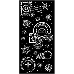 Schablone mixed-Media 3D 12x25cm - Gear Up For Christmas Schneekugeln - Stamperia
