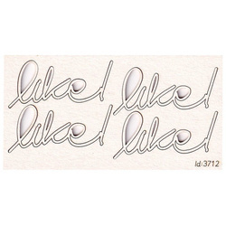 SCRAPINIEC Dekorpappe Die Cut Chipboard Dekoration Ornament, Inschrift Like 3712