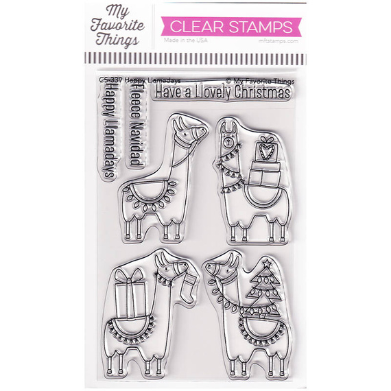 MY FAVORITE THINGS - Klar Stempel Stamps Clearstam, Happy Llamadays