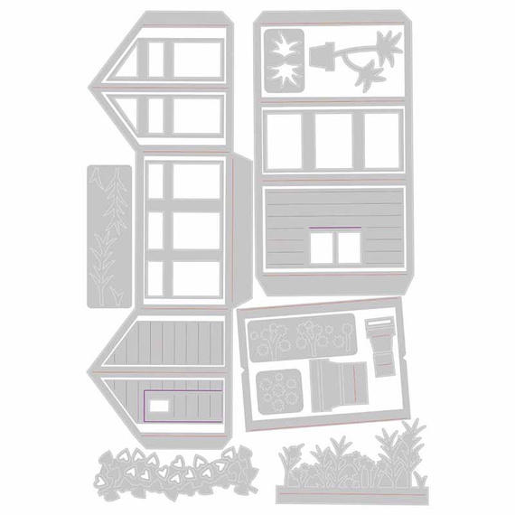 SIZZIX Stanzform Präge Stanzschablone Cutting Die, Pop-Up Garden Gewächshaus