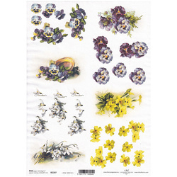 ITD Reispapier Decoupage Bastelpapier Softpapier Serviettentechnik, Primeln R2197