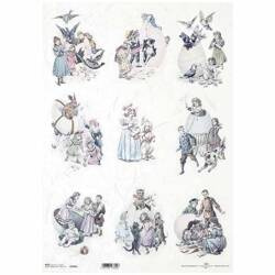ITD Reispapier Decoupage Bastelpapier A3 vintage kinder, spaß, ostern 1003L