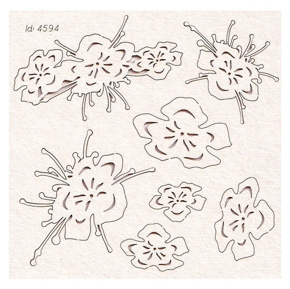 Dekorpappe Die Cut Chipboard - Farn - Farnblumen 