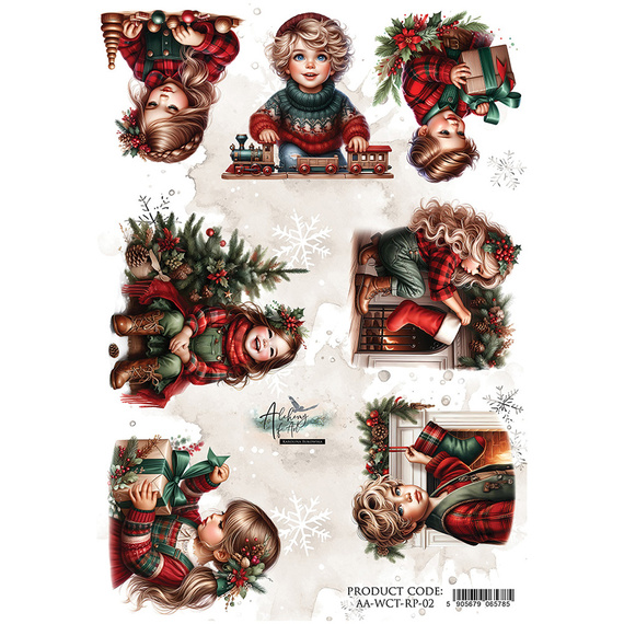Reispapier für Decoupage A4 -  Alchemy of Art - Wonderful Christmas Time, Kinder