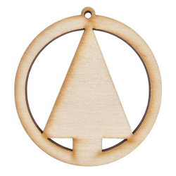 HOLZKUGEL Anhänger aus Holz, Ornament Weihnachtskugel 6 cm - Weihnachtsbaum