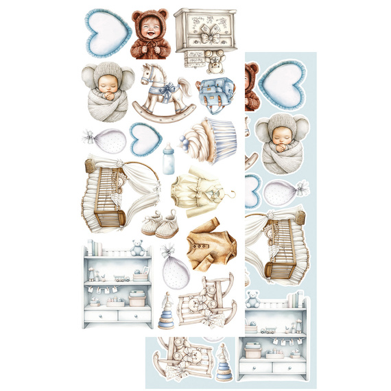 ALCHEMY OF ART Set 15x30cm Scrapbooking Papier, The Baby Boy