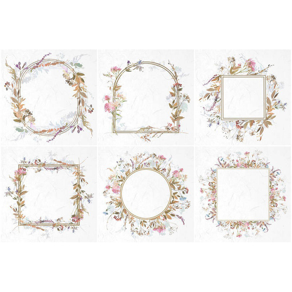 ITD Reispapier Decoupage Bastelpapier, RSM041 Blumenrahmen