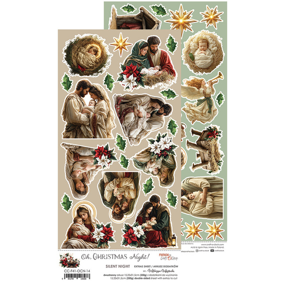 Scrapbooking-Papier 15x30 cm - Craft o'clock - Extras- Sheet - Oh Christmas Night - Silent Night