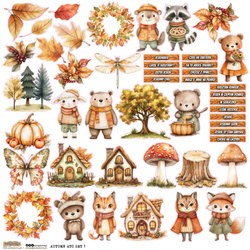 AUFKLEBER ScrapLove Dekor Stickers - Autumn ATC set 1 - Herbst-ATC-Set 1