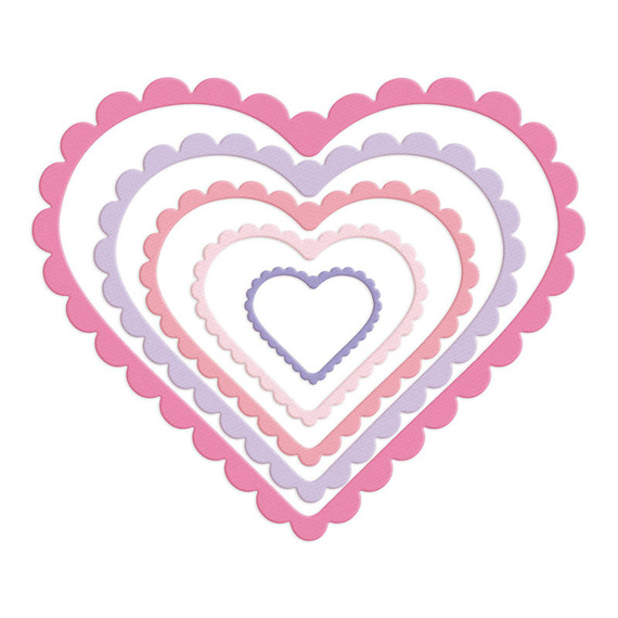 DPCRAFT Stanzform Präge Stanzschablone Cutting Die,Herzen mit Rüsche