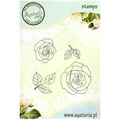 AGATERIA - Transparent Stempel Motivstempel Clear Stamp - roses, leaves, Rosen, Blätter