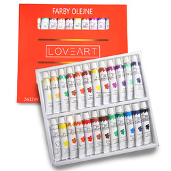 LOVEART Ölfarben Set 24 tuben x 12 ml Oil Paint Set Farben Öl Künstler Farben