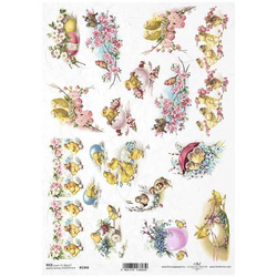 ITD Reispapier Decoupage Bastelpapier Softpapier Serviettentechnik, Hühner R344