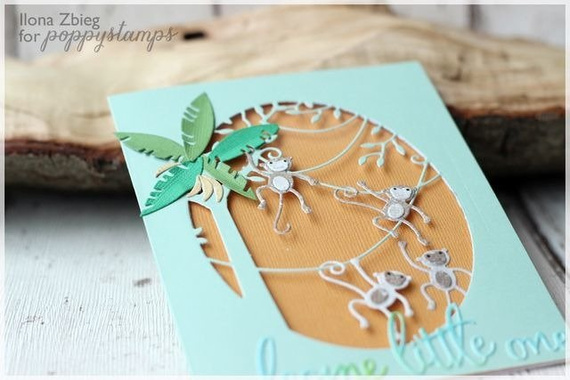 Stanzform Präge Stanzschablone Cutting Die - Poppystamps - Bananas and Palms