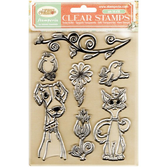 Transparenter Stempel - Furry Friends - Haustier - Stamperia