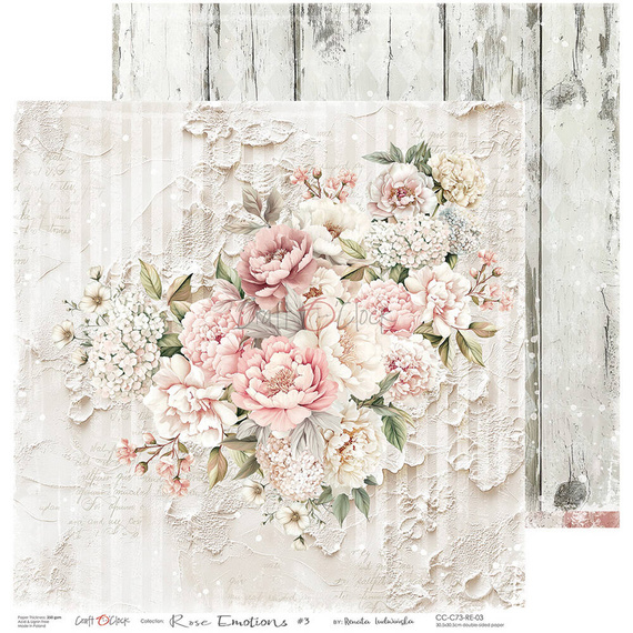 CRAFT OCLOCK 24 Blatt 20x20cm doppelseitig Scrapbooking Papier, Rose Emotions mix