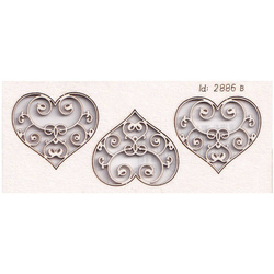 Dekorpappe Die Cut Chipboard Herzen 02 - Park Avenue Herzen 02, Größe klein - Scrapiniec