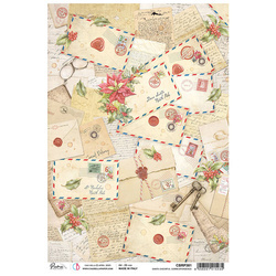 CIAO BELLA Reispapier Decoupage Bastelpapier Softpapier, Santa cheerful correspondenc