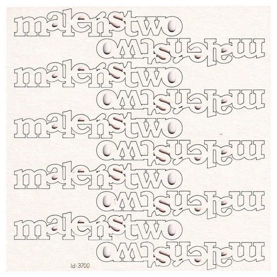 SCRAPINIEC Dekorpappe Die Cut Chipboard Dekoration, Inschrift Maleństwo 3700