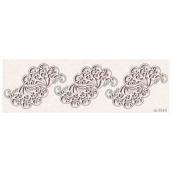SCRAPINIEC Dekorpappe Die Cut Chipboard Dekoration Ornament, Spitze Border 3549