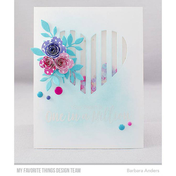 Stanzform Präge Stanzschablone Cutting Die - Stanzformen - Peek-a-Boo Gestreiftes Herz