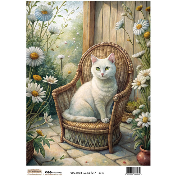 Reispapier Decoupage Bastelpapier A4 - Scraplove - Country Life 12