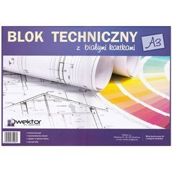 Technischer Weißblock Wektor 160 g - A3, 10 Blatt