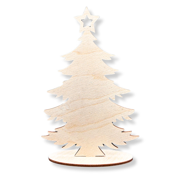 Holzweihnachtsbaum mit stehendem Stern mit Ständer